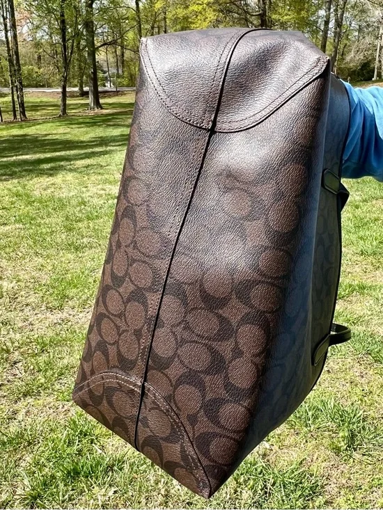 Coach Large City Tote Bag - Black/Walnut - Picture 7 of 12